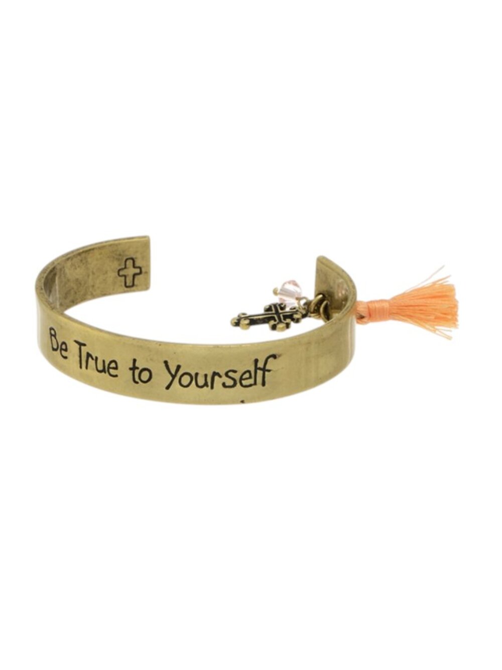 Be True to Yourself Goldtone Message Cuff Style Bracelet